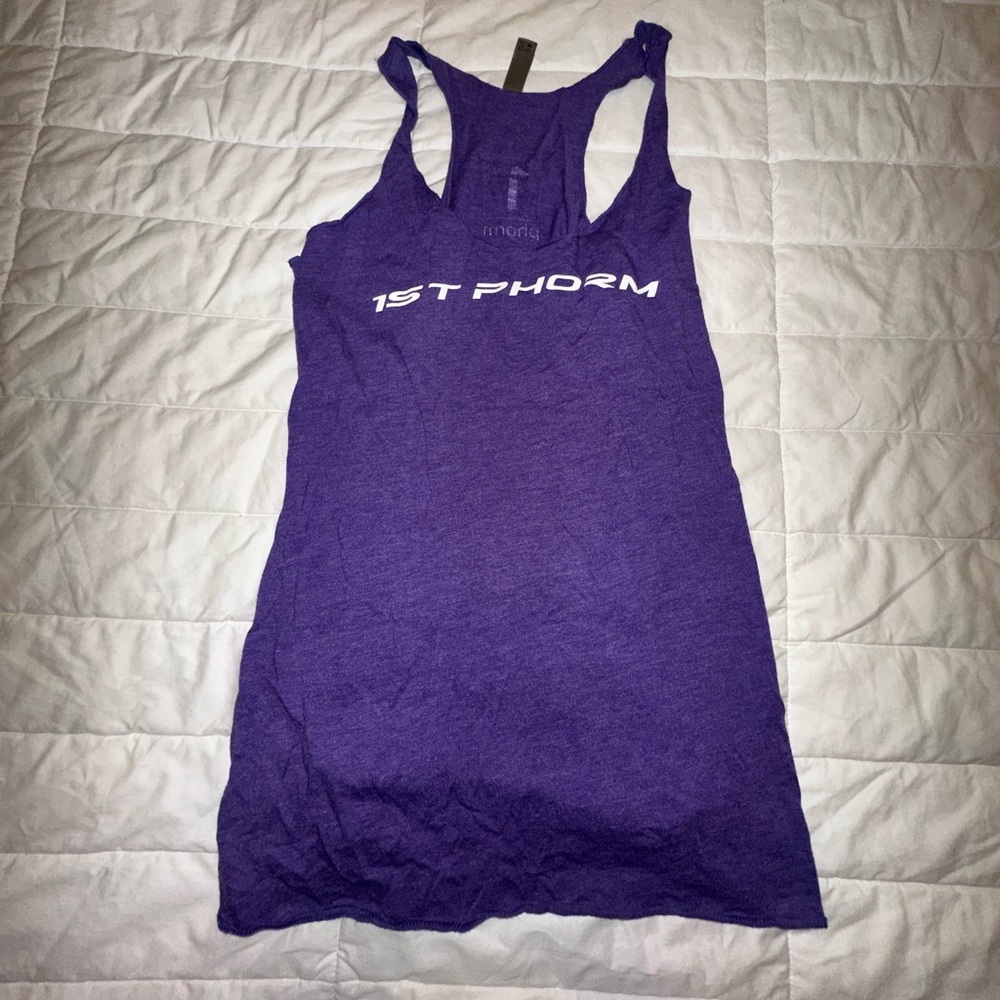 1st Phorm Purple Fitted Cut Out Tank Top